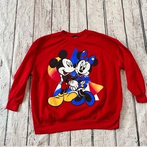 Vintage Mickey Mouse and Minnie Mouse Disney Cartoon Sweatshirt